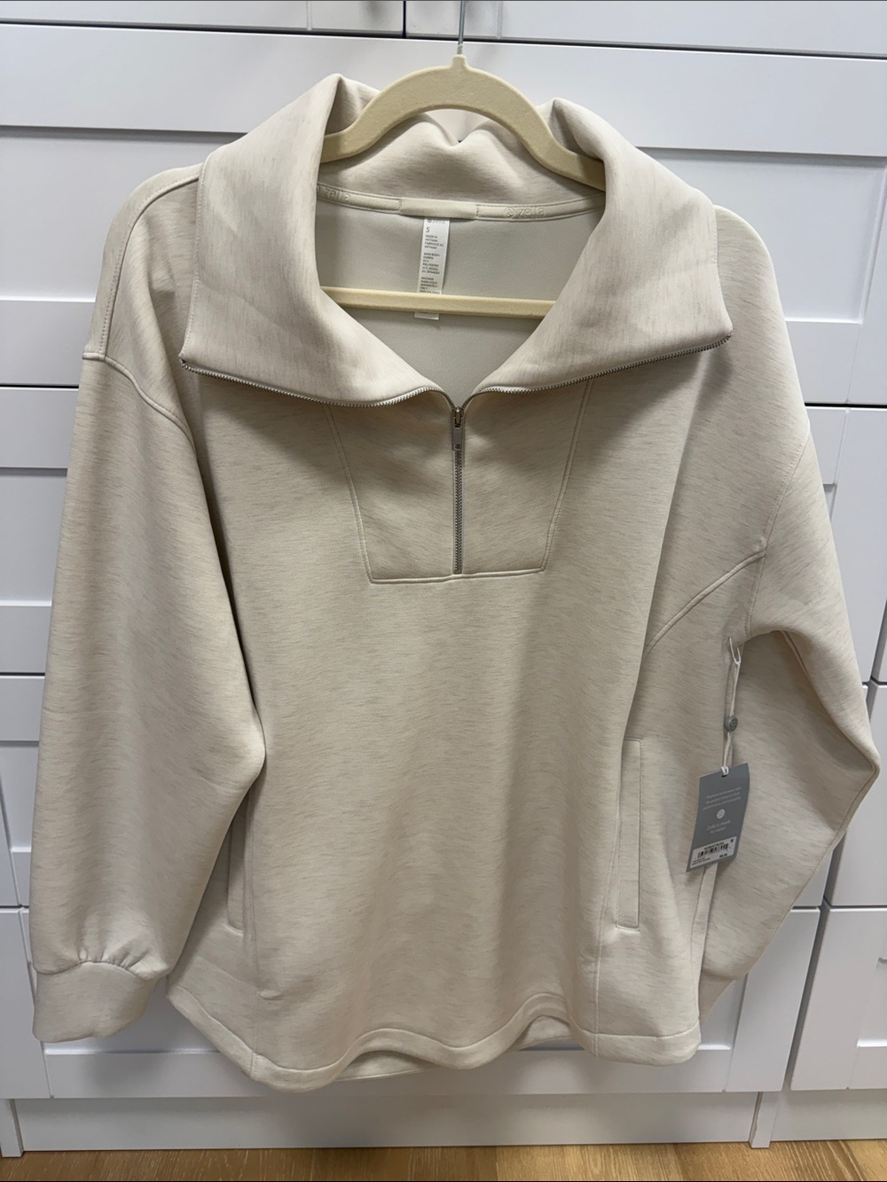 Zella Cream Half-Zip Funnelneck Pullover
